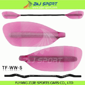 Pink Transparent Fiberglass Whitewater Paddle